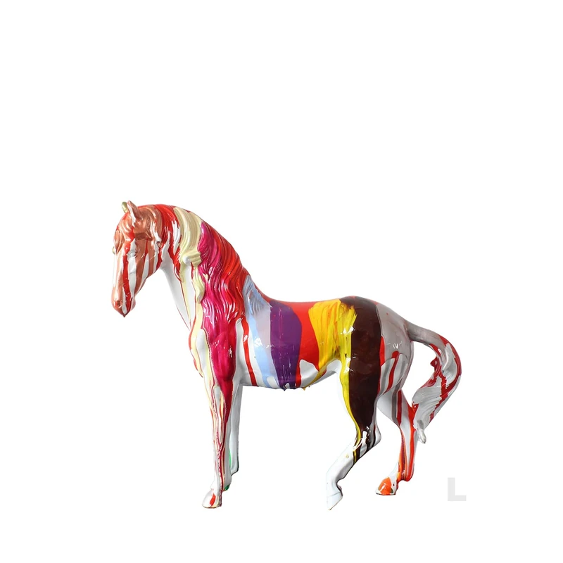GILDE Cavallo Resin Figurine – Shiny – Multicoloured – Horse Motif – Height 31 cm x Width 34 cm - Image 1