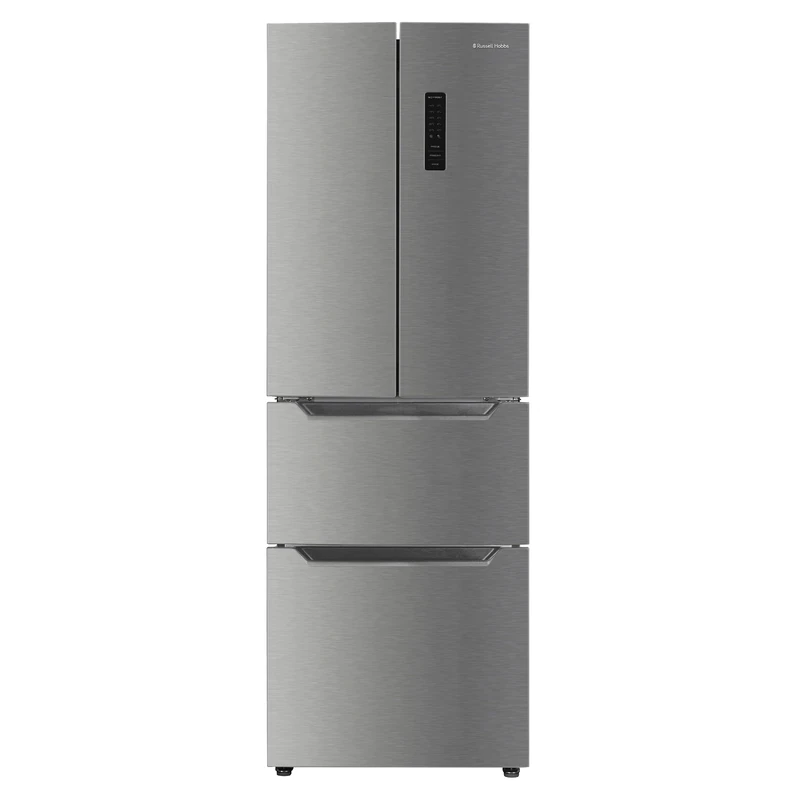 Russell Hobbs 320L French Door Fridge Freezer in Stainless Steel, Total No Frost, Automatic Defrost, Super Freeze Function, LED Display, and Adjustable feet, 186H x 60W x 69D cm, RH186FDFF602E1SS