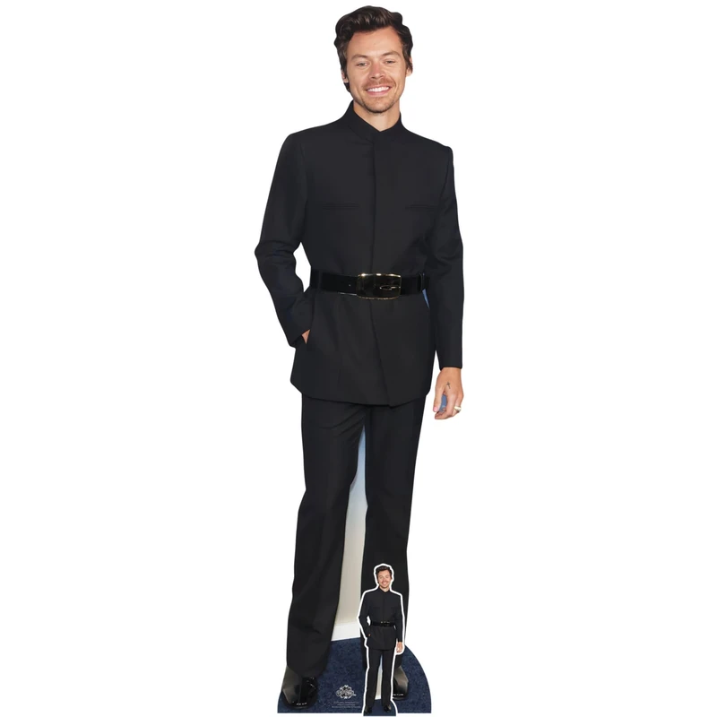 Star Cutouts CS1275 Harry Styles Smiling Black Suit Lifesize Cardboard Cutout with Mini – Pop Icon Party Decoration, Fan Display & Gift