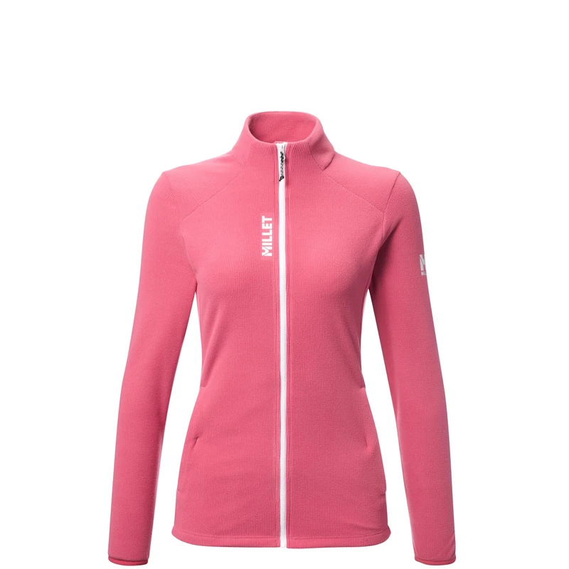MILLET Polartec Recycled Breathable Stretch 2 Pockets Women's Warm Hiking Fleece - UBIC LIGHTGRID