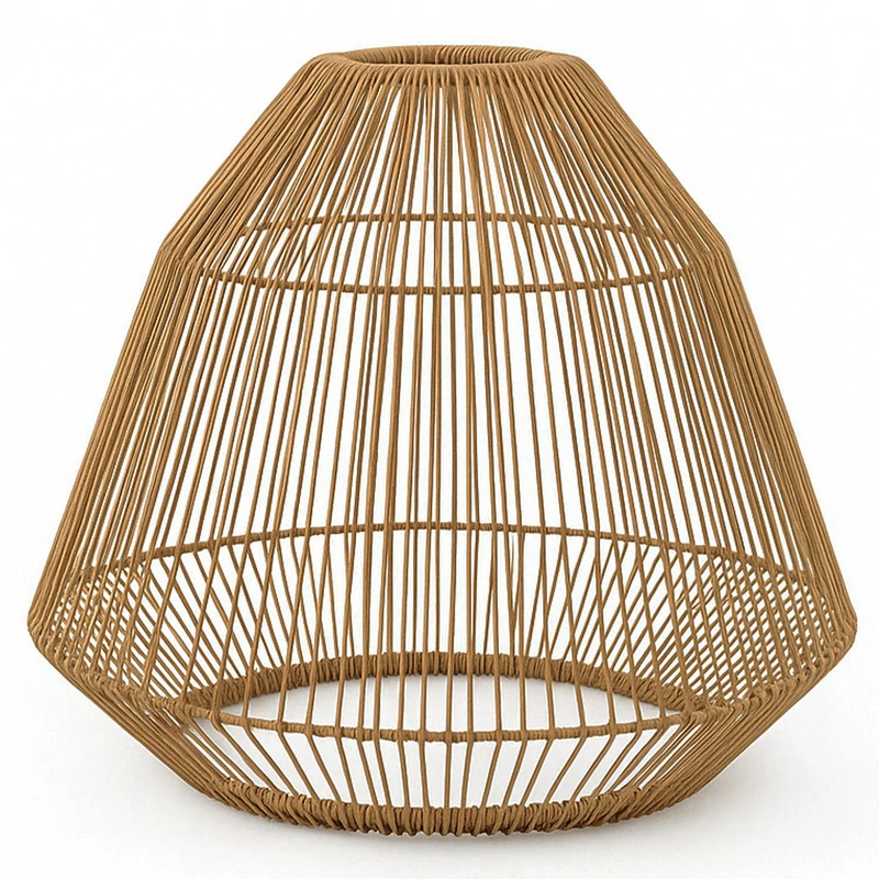 Maya Shade, Natural Bohemian Style Basketry Style Braided Polyrattan Lampshade H39 cm