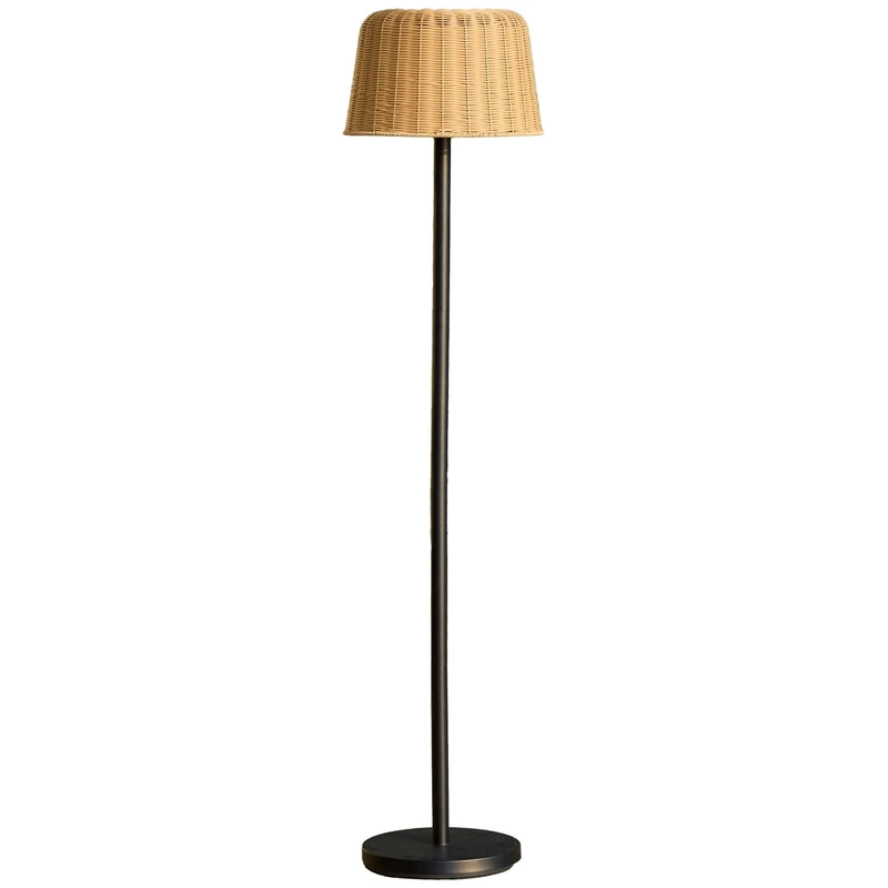 Lumisky Outdoor Poly Rattan Solar Street Light with LED Module Warm White Remote Control Mateo Solar H160cm - Image 1