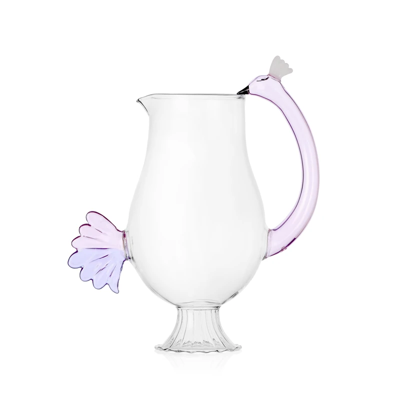 Ichendorf Milano Animal Farm Collection Flamingo Jug, 180 cl, Borosilicate Glass, Handmade - Image 1