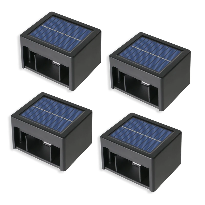 Lumisky Set of 4 Solar Wall Lights LED Warm/Cold White 4X DAXY H6cm