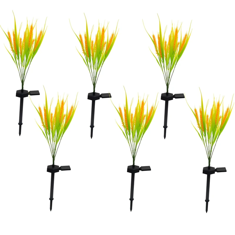 Lumisky Ferny Set of 6 Solar Plant Lights with Spiking LED Warm White 6 x Height 58 cm