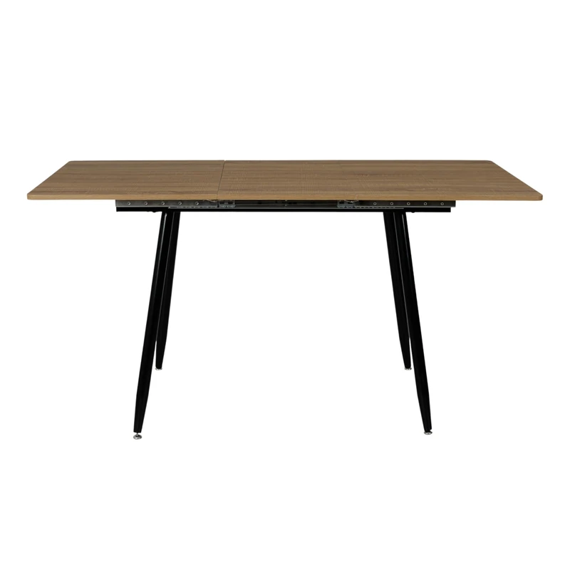 HOME DECO FACTORY - HD7934 - Modern extendable table 110-150cm - Clean design with wood effect top and metal legs - Ideal for everyday dining and special occasions - Brown Black