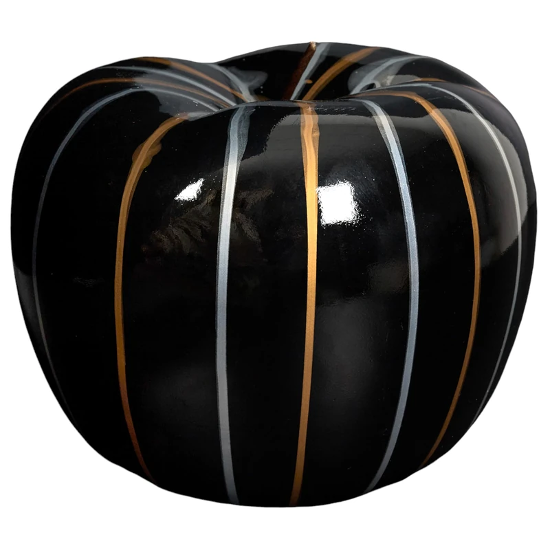 HOME DECO FACTORY - HD0530 - Decorative Polyresin Statue - Elegant Apple Model Height 27 cm - Perfect for a Chic Interior for Design Lovers - Silver and Bronze - Image 1