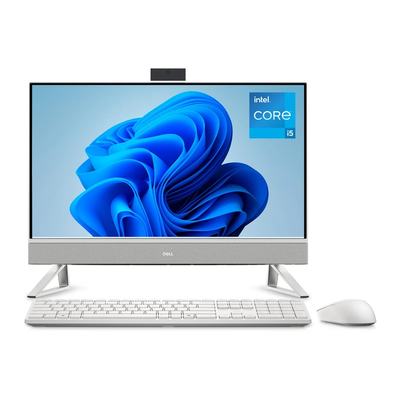 Dell 24 All-in-One Desktop EC24250, 23.8 Inch FHD Display, Intel Core i5-1334U, 16GB RAM DDR5, 512GB SSD, Wi-Fi 6E, Windows 11 Home, incl. Dell Pro Wireless QWERTY Keyboard & Mouse, Pearl White