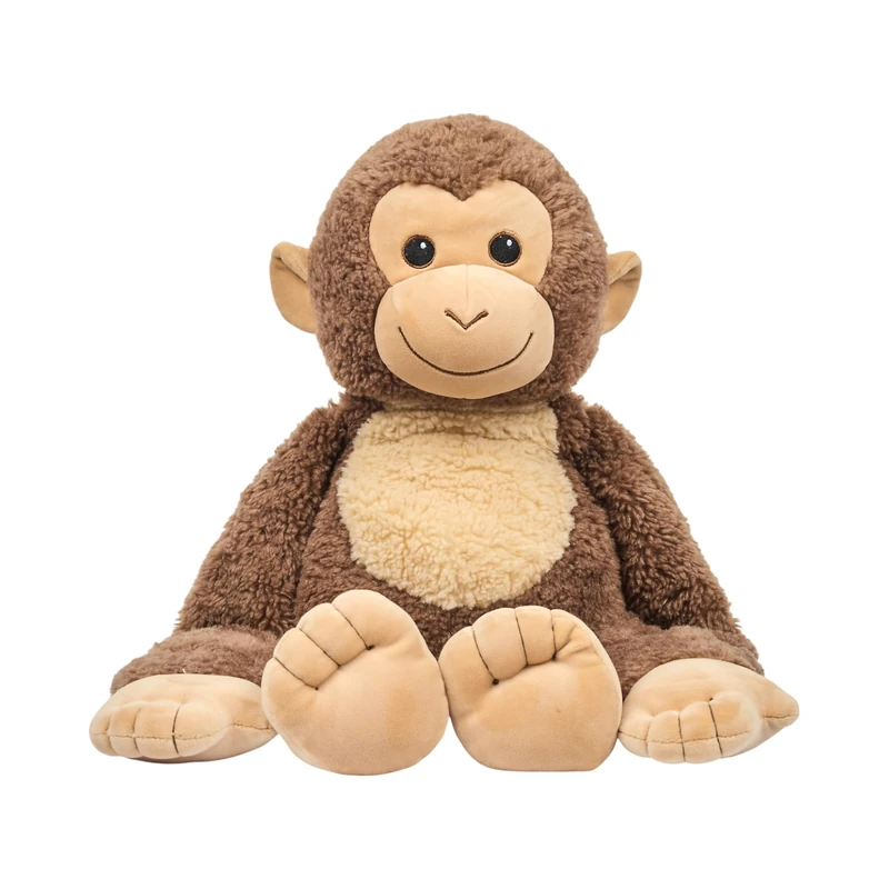 Jeux 2 MOMES PE1026 Weighted Monkey Cuddly Toy 30 cm in Ultra-Soft Polyester – Soothing Companion for Children and Adults – Ideal for Relaxation and Comfort – Brown – Size M