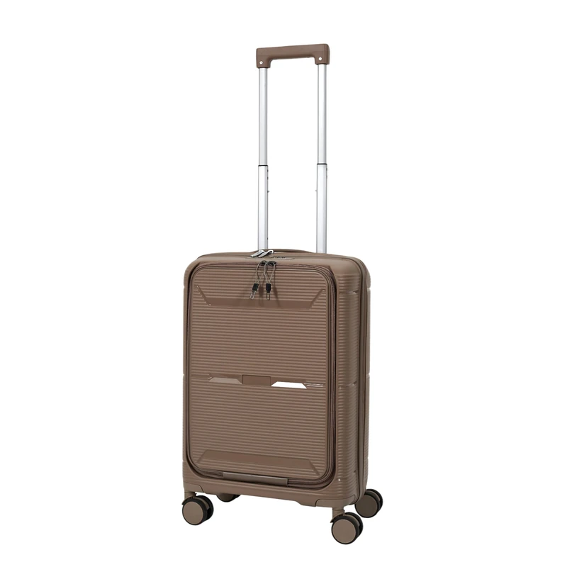 Jet LAG - VO0061 - Sydney M5 Front Opening Cabin Suitcase - Size 55 cm - Lightweight Polypropylene - Ideal for Travel - Beige Colour - Practical and Functional - Beige 55 cm