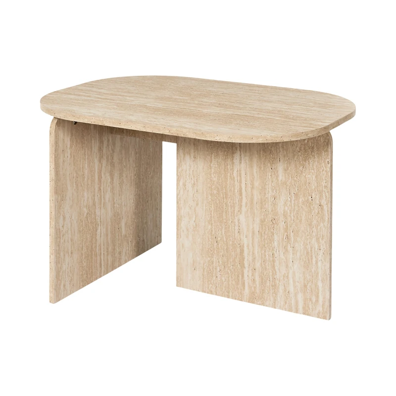 HOME DECO FACTORY - HD7739 - Pietra Coffee Table Made of Chipboard Wood - Modern Design - Travertine Stone Look - Perfect for the Living Room - 120x60x45 cm - White Beige