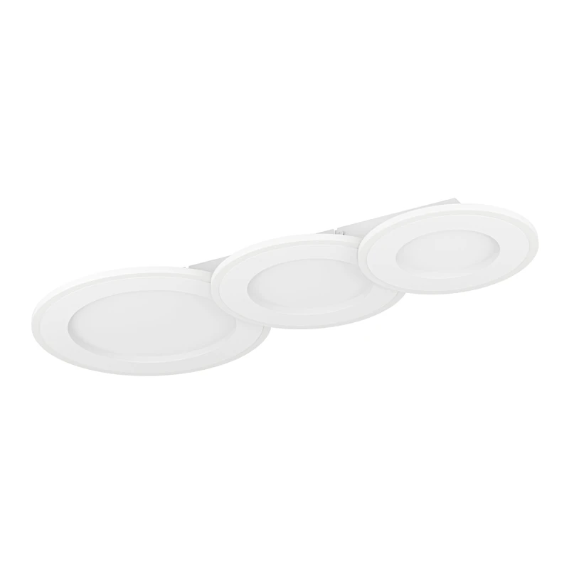 Eglo LED Ceiling lamp Scagno, Light Fixture with 3 Rings, Hallway and Bedroom Lighting, Metal and Acrylic in White, Warm White, 59 x 64 cm