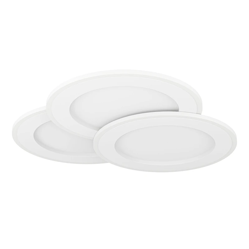 Eglo LED Ceiling lamp Scagno, Light Fixture with 3 Rings, Hallway and Bedroom Lighting, Metal and Acrylic in White, Warm White, Ø 48 cm - Image 1