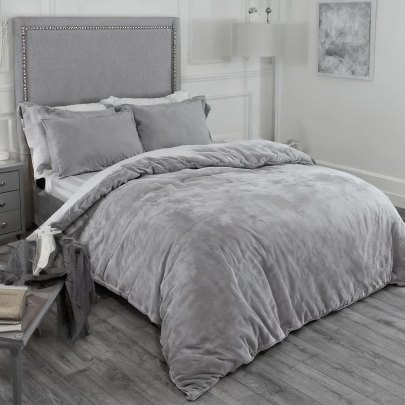 Sonive VC-C9 260x220 cm Cotton Duvet Cover Set, Grey