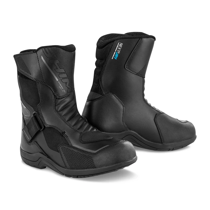 SHIMA Fusion WP Motorbike Boots for Women Waterproof Leather Shoes All-Year Touring Velcro Motorcycle Long Ankle Protector Urban Bike Casual Classic Riding Motor Boot (Womens, Black, UK 7.5)