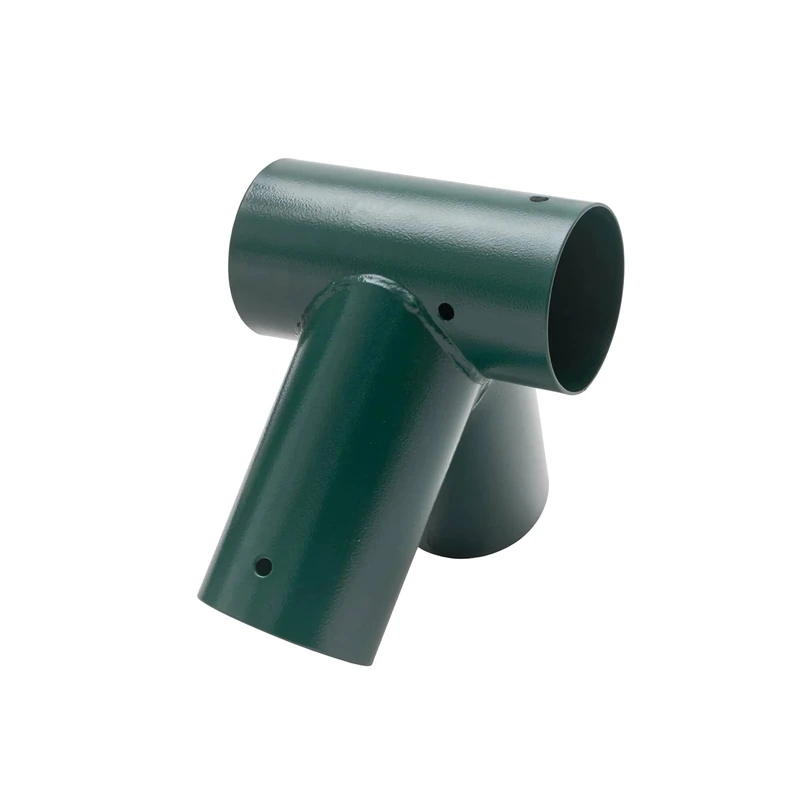 Relaxdays A-Shape Swing Connector for 100 mm Round Posts, Powder-Coated Steel, Green, 20x20x20 cm