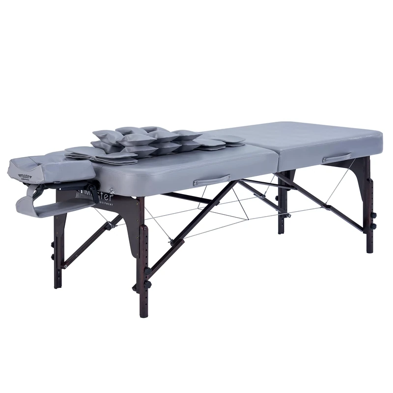 Master Massage 30” Bristol Airwave Full Body Stretching Portable Spa Massage Table with Airbags 3D Lumbar Traction for Professional & Home Use Chiropractic Table (Dove Grey) - Image 1