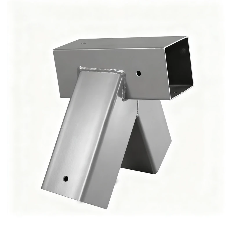 Relaxdays swing connector, A-shape, 100° angle, for 90x90 mm posts, powder-coated carbon steel, grey