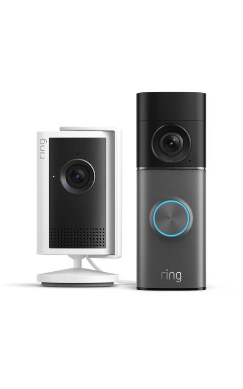 Ring Wired Video Doorbell Pro (Newest Gen) Retinal 4K & 10x Zoom + £0 Indoor Camera Plus Retinal 2K | Plug-In | Low-Light Sight | Alexa | 30-day free trial of Ring Subscription Plan