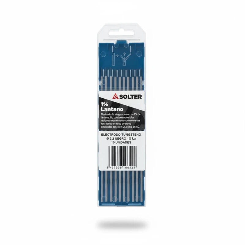 Solter Tungsten Electrodes Black TIG DC – 1% Lanthanum (La₂O₃), Stable Arc and Low Erosion – Professional Consumer for Welding GTAW (High Intensity ø 3.2) - Image 1