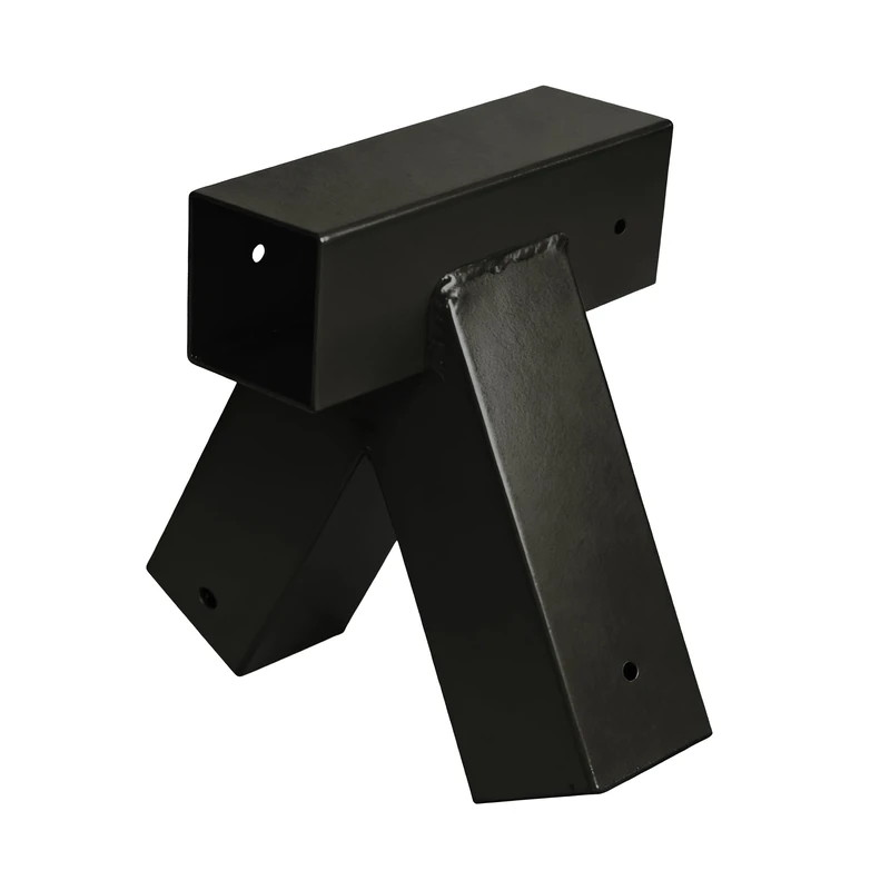 Relaxdays swing connector, A-frame, 90° angle, for 90x90 mm posts, powder-coated steel, black