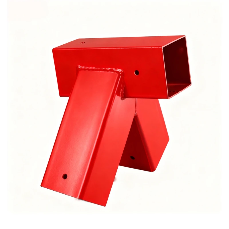 Relaxdays swing connector, A-frame, 100° angle, for 90x90 mm posts, powder-coated steel, red