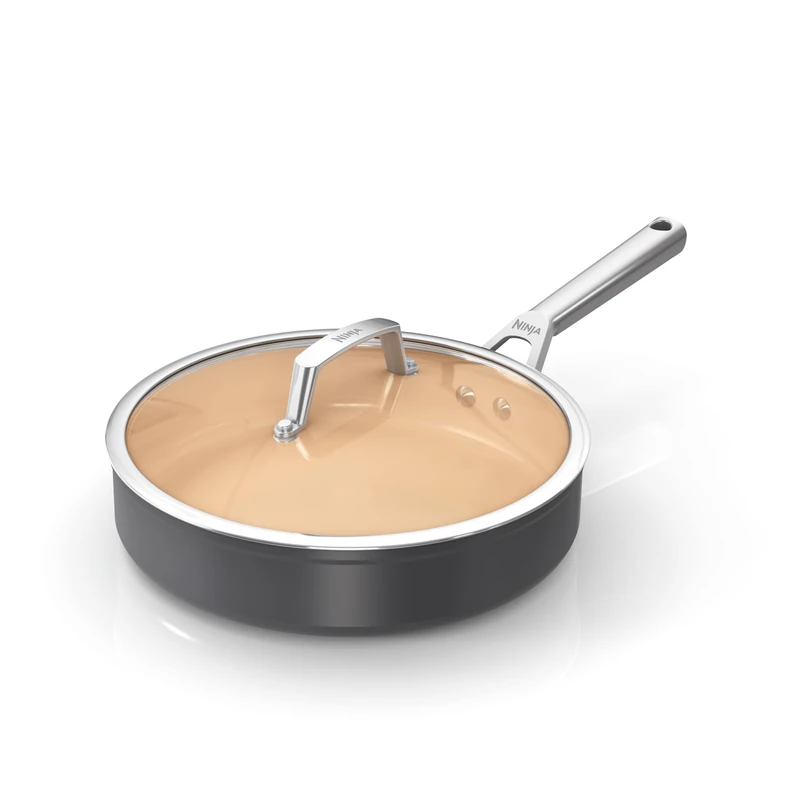 Ninja Extended Life 26cm Ceramic Sauté Pan, Terracotta and Grey, CW90126EUI