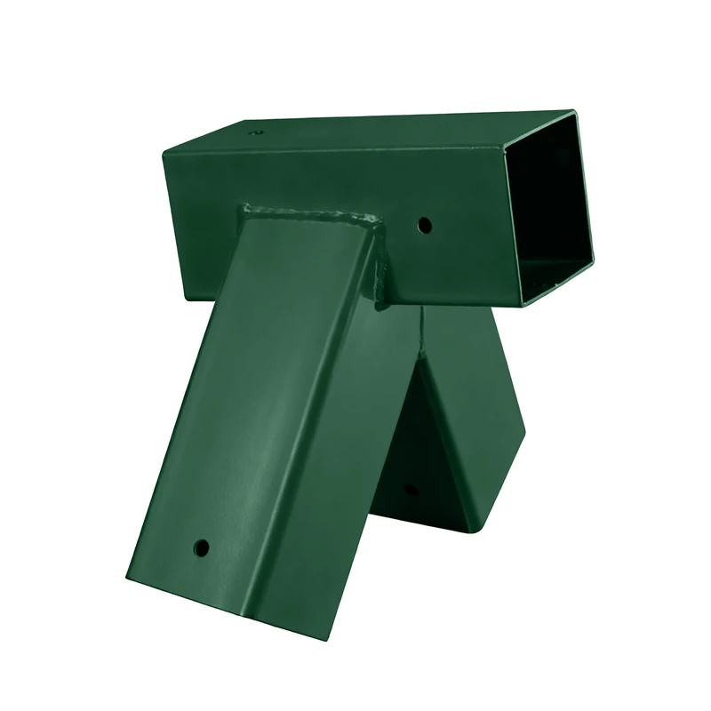 Relaxdays swing connector, A-shape, 100° for 90x90 mm square posts, powder-coated steel, green
