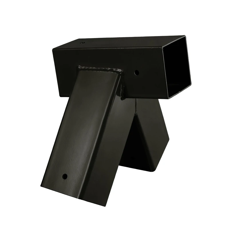 Relaxdays swing connector, A-shape, 100° angle, 90x90 mm square timber, powder-coated steel, black