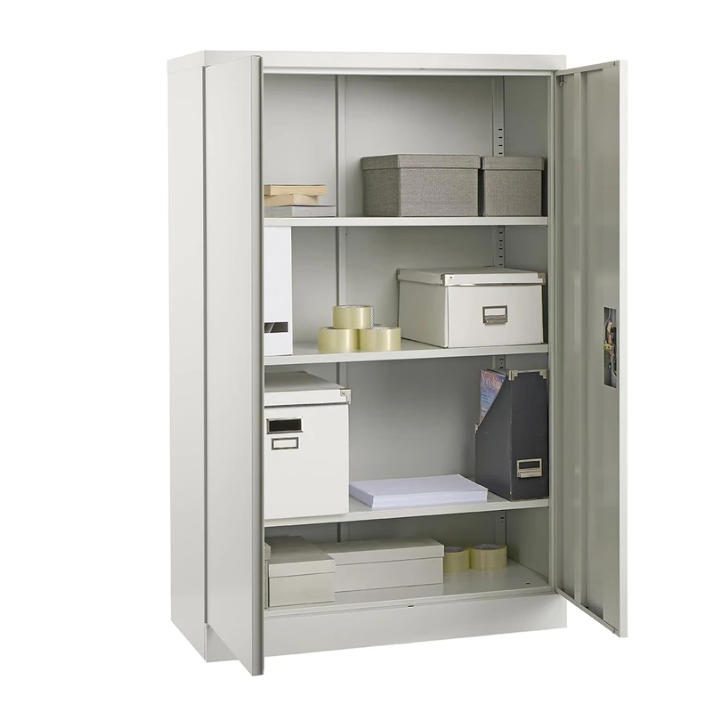 MMT Furniture Grey Steel 2 Door Lockable Storage Cabinet