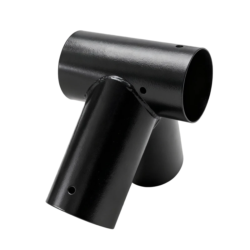 Relaxdays swing connector, A-shaped, 90° angle for 100 mm round timber, powder-coated carbon steel, black