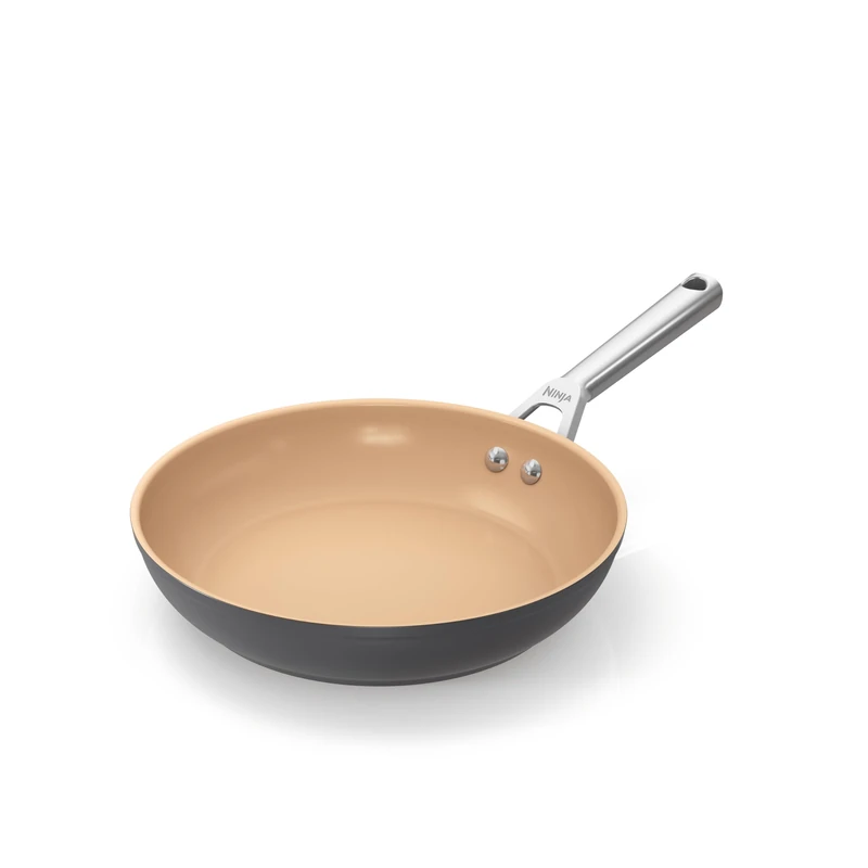 Ninja Extended Life 24cm Ceramic Frying Pan, Non-Stick (No PFAS, PFOA, Lead or Cadmium), Induction Compatible, Oven Safe Up to 285°C, Terracotta and Grey, CW90024EUI