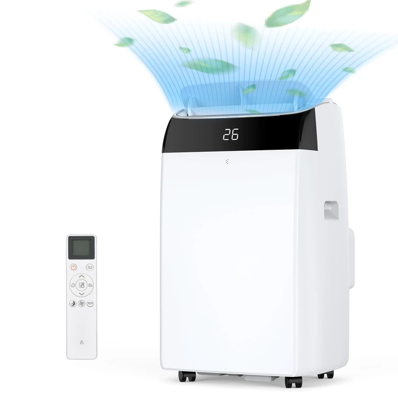 Portable Air Conditioner 12000 BTU, 4-in-1 Mobile Air Conditioner Without Outdoor Unit with Cooling/Dehumidification/Ventilation/Ducting, Quiet Operation, R290 Refrigerant, Energy Class a, White