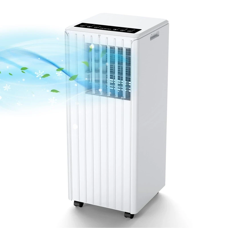 Standing Portable Air Conditioner, 9000 BTU, Cools 300 Sq.Ft, 3-in-1 AC Unit w/Dehumidifier & Fan, Ultra Quiet for Bedroom, Office, Living Room, Sleep Mode, 24H Timer, Easy Installation