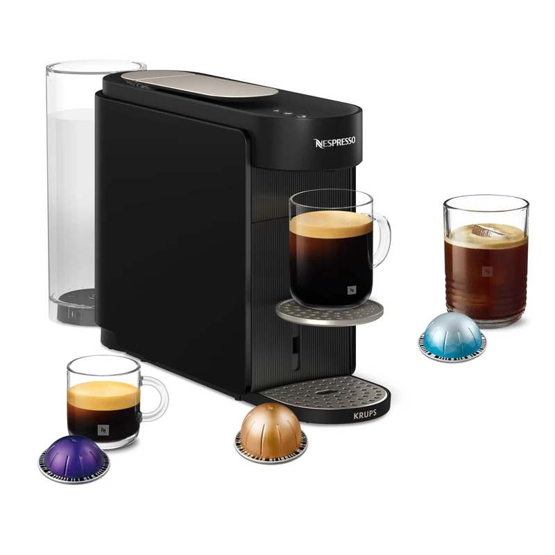 Nespresso Vertuo Up by Krups, Coffee Pod Machine with Precision Brewing, Fast Heat-Up, Compact Design, Adjustable Water Tank, Espresso, Lungo, Americano, Latte and Ice Coffee, Black (XN9408G0) - Image 1