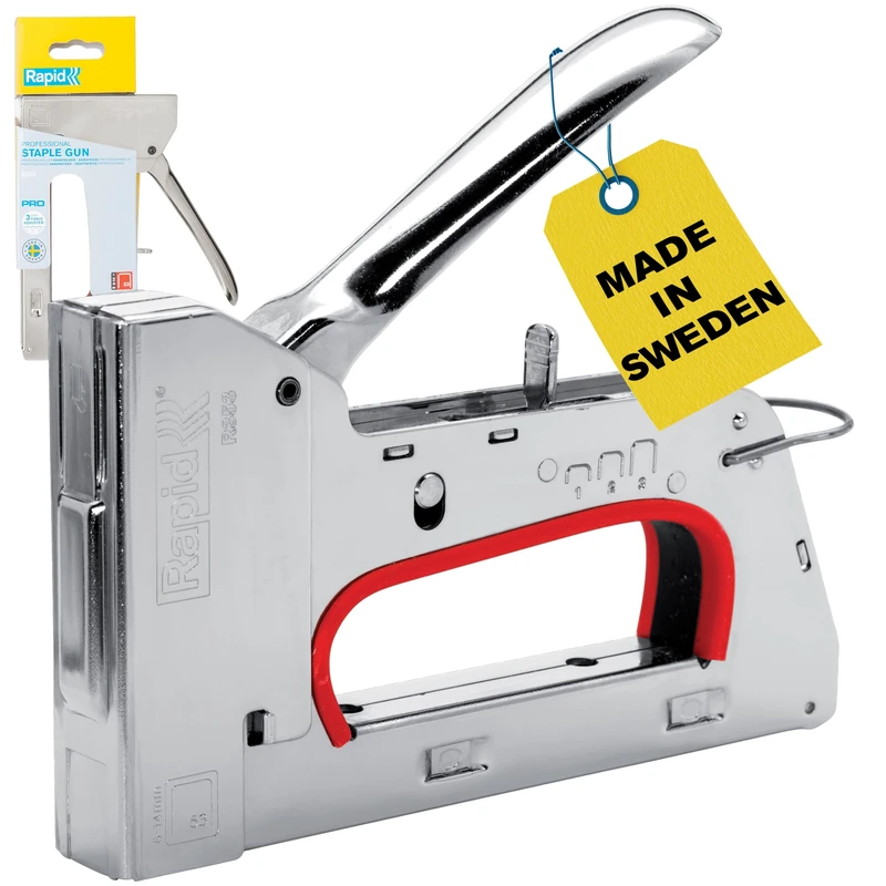 Rapid Heavy Duty Manual Staple Gun PRO R353 for No. 53 Staples, Fabric Staple Gun with 3-Step Force Adjuster, Easy Squeeze Trigger, and Ergonomic Handle, Made in Sweden (5001666)