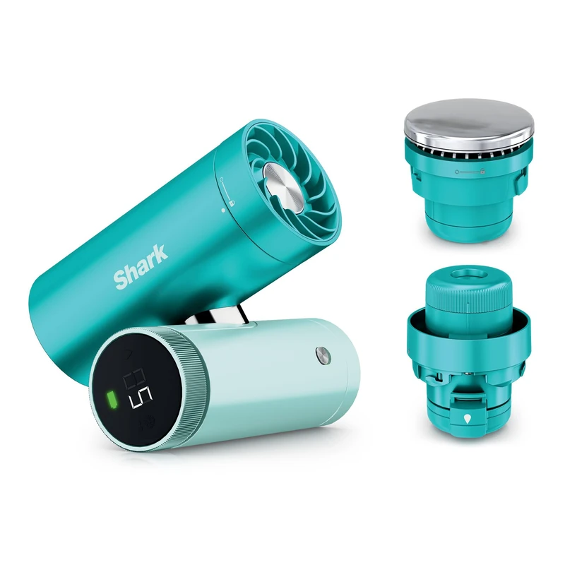Shark ChillPIll 3-in-1 High-Speed Fan, Ultra-Fine Mist and InstaChill System, Includes 3 Cooling Attachments, Travel-Friendly Design, Glacier FA022UKBL