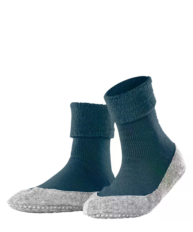 FALKE Women's Cosyshoe W Hp Wool Grips On Sole Grip socks 1 Pair, Blue Venice Night 6567, 4/5 UK