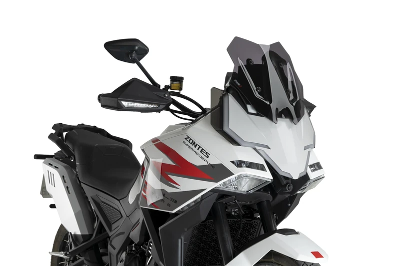 Puig 22688F Aerodynamic Sport Windscreen made of PMMA with compact design and rounded profile to improve aesthetics and control in urban and off-road riding, Dark Smoke - Image 1