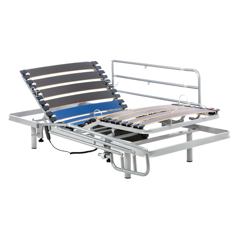 Geriafy – Electric Adjustable Bed Frame with Folding Bed Rails | 3 ft Single | Quiet Motor | 4-Section Reclining Base | Wired Remote