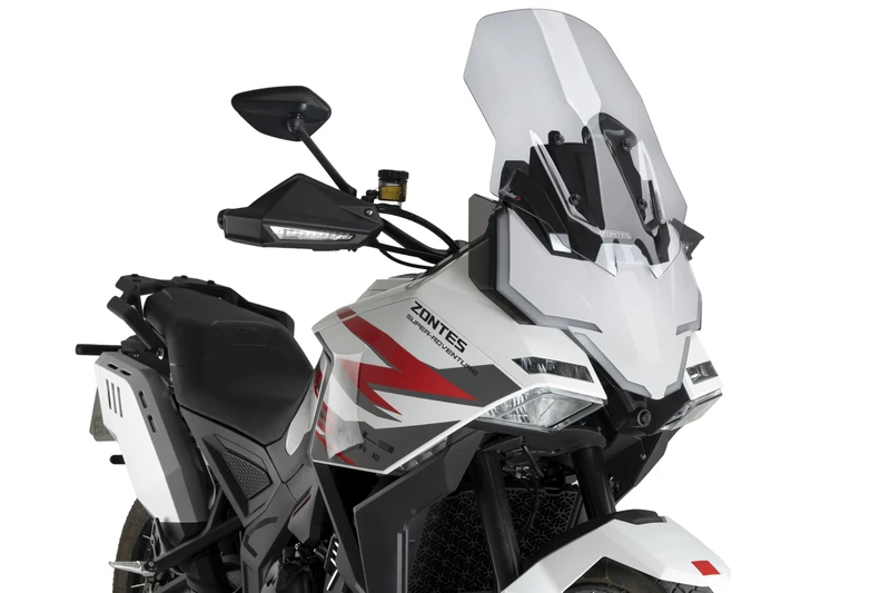 Puig 22320W Aerodynamic Touring Windscreen made of PMMA with UV protection and rounded edge for increased riding comfort, Clear - Image 1