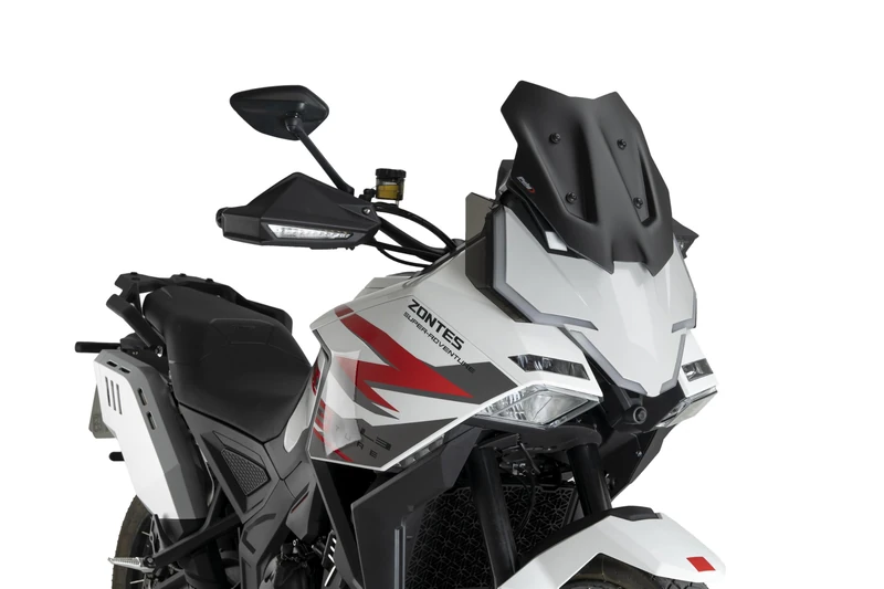 Puig 22688J Aerodynamic Sport Windscreen made of PMMA with compact design and rounded profile to improve aesthetics and control in urban and off-road riding, Matte Black