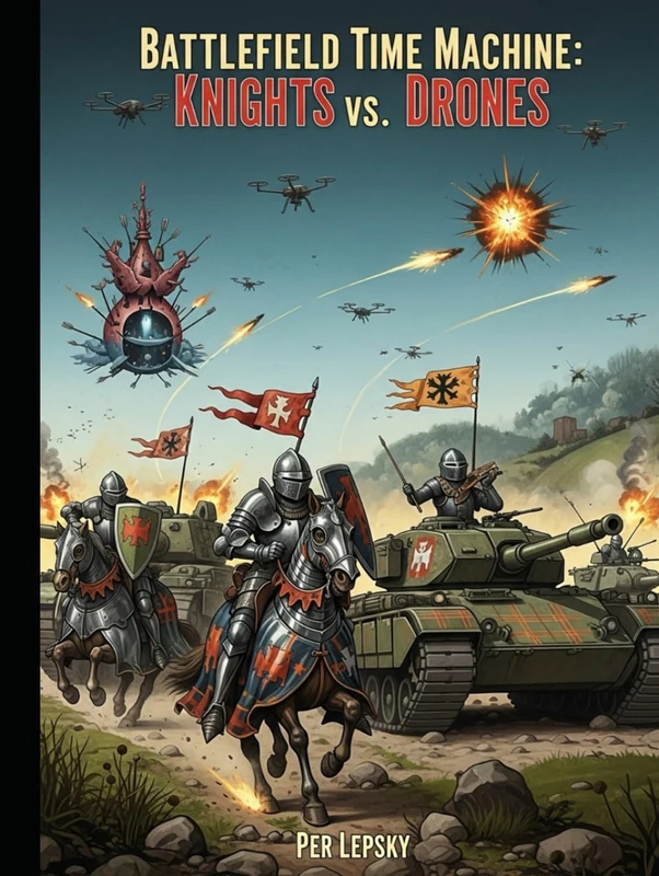 Battlefield Time Machine: Knights vs. Drones: A Classic Art Memes Parody Book - 30 AI-Generated Battle Paintings Reimagined with Drones, Tanks & ... Parody Funny Art Books with Humor and Satire) - Image 1