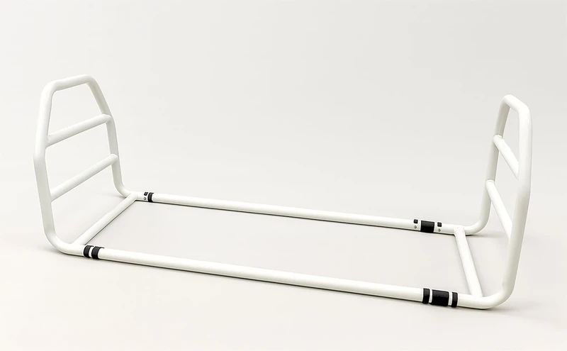 Aidapt Adjustable White Bedstick Transfer Aid. Steel Support Bed Rail for Single to King Size Divan Beds, Assists Sitting, Standing & Repositioning,160kg Limit, Easy Assembly,Elderly,Mobility