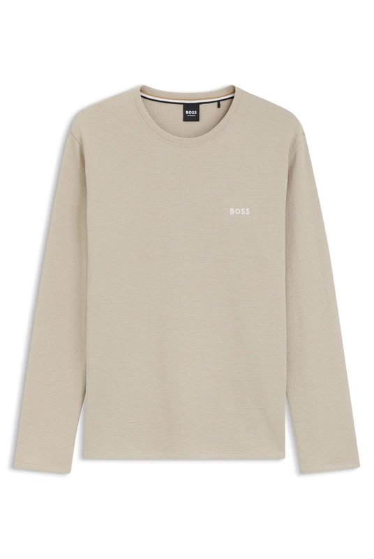 BOSS Ottoman Pyjama T-shirt With Embroidered Logo Beige