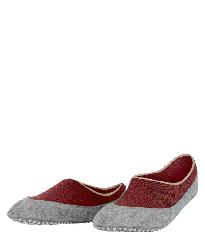 FALKE Women's Cosyshoe Invisible W Hp Wool Grips On Sole Grip socks 1 Pair, Red Henna 8437, 5.5/6.5 UK