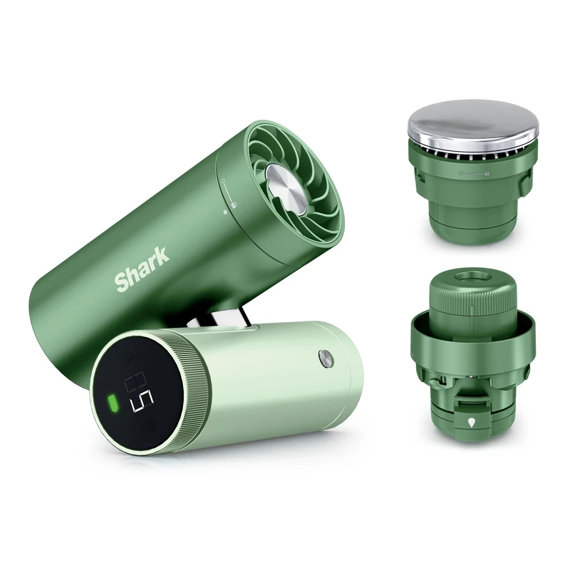 Shark ChillPIll 3-in-1 High-Speed Fan, Ultra-Fine Mist and InstaChill System, Includes 3 Cooling Attachments, Travel-Friendly Design, Matcha FA022UKGN