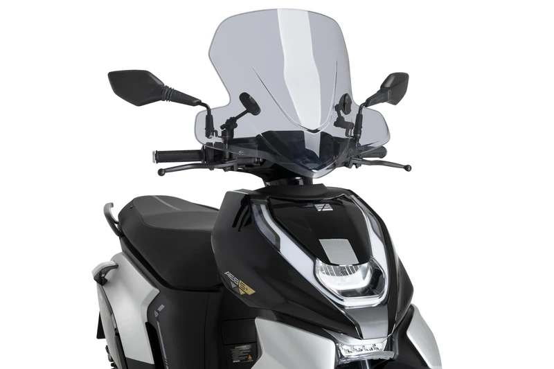 Puig 22357H Aerodynamic City Touring Windscreen made of polymer with rounded profile, medium wind protection and impact resistance, Smoke