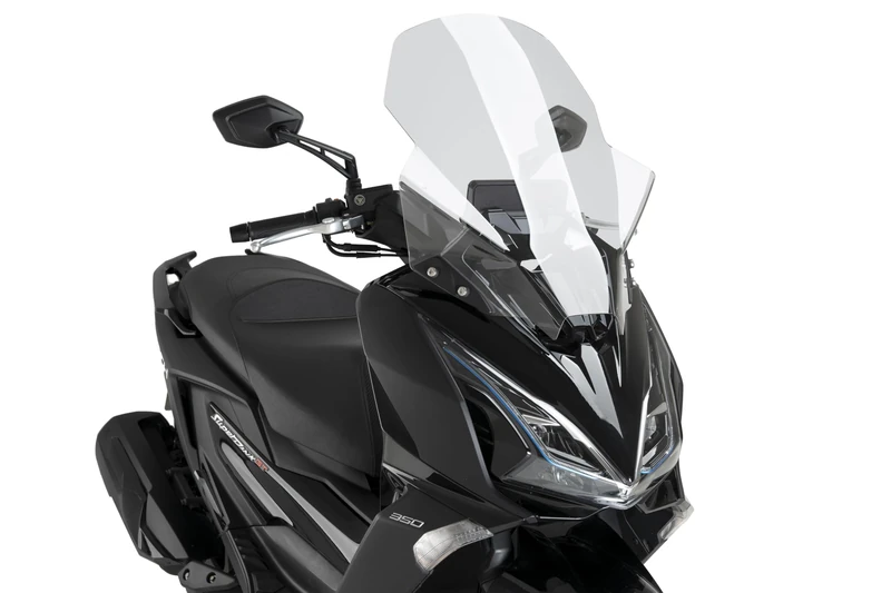 Puig 22697W Aerodynamic V-Tech Line Touring Windscreen made of PMMA with angular design for maximum wind protection and riding comfort, Clear