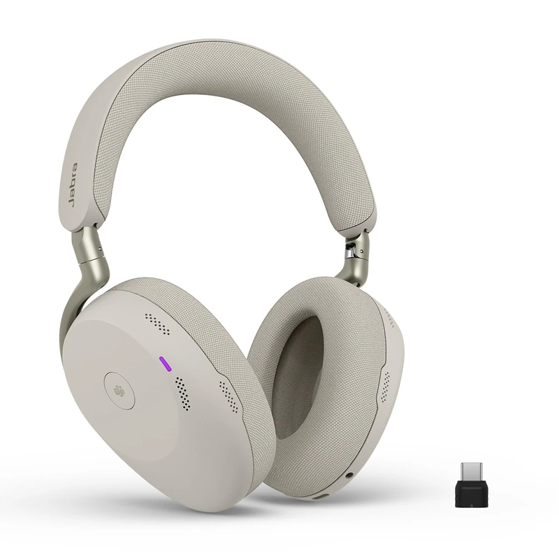 Jabra Evolve3 85 Over-Ear Wireless Bluetooth Headset with Microphone for Work, USB-C, AI Voice Call Technology, Adaptive Active Noise Cancellation, 25-Hour Battery